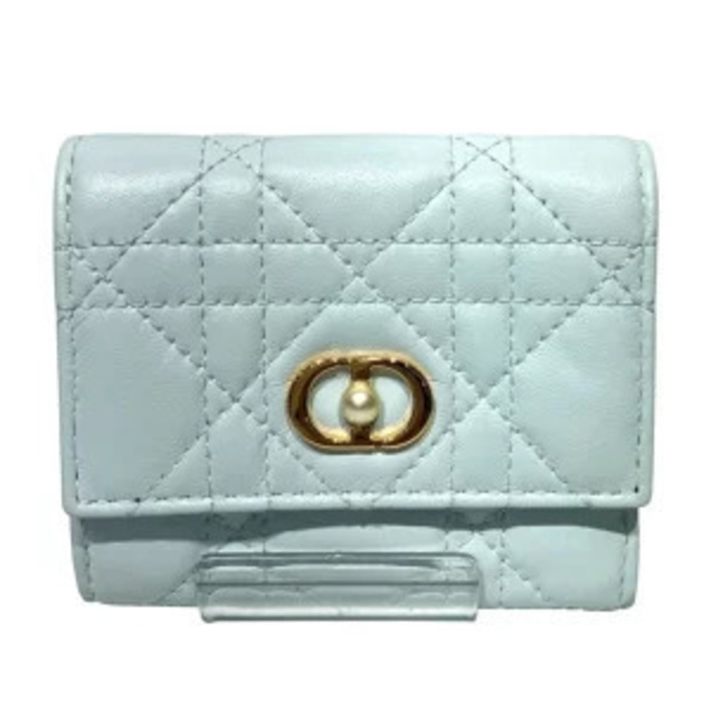 Christian Dior tri fold wallet lambskin